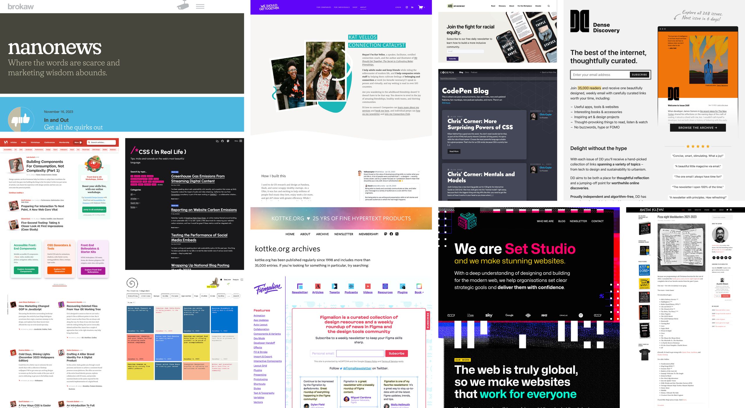 Collage of blog homepages