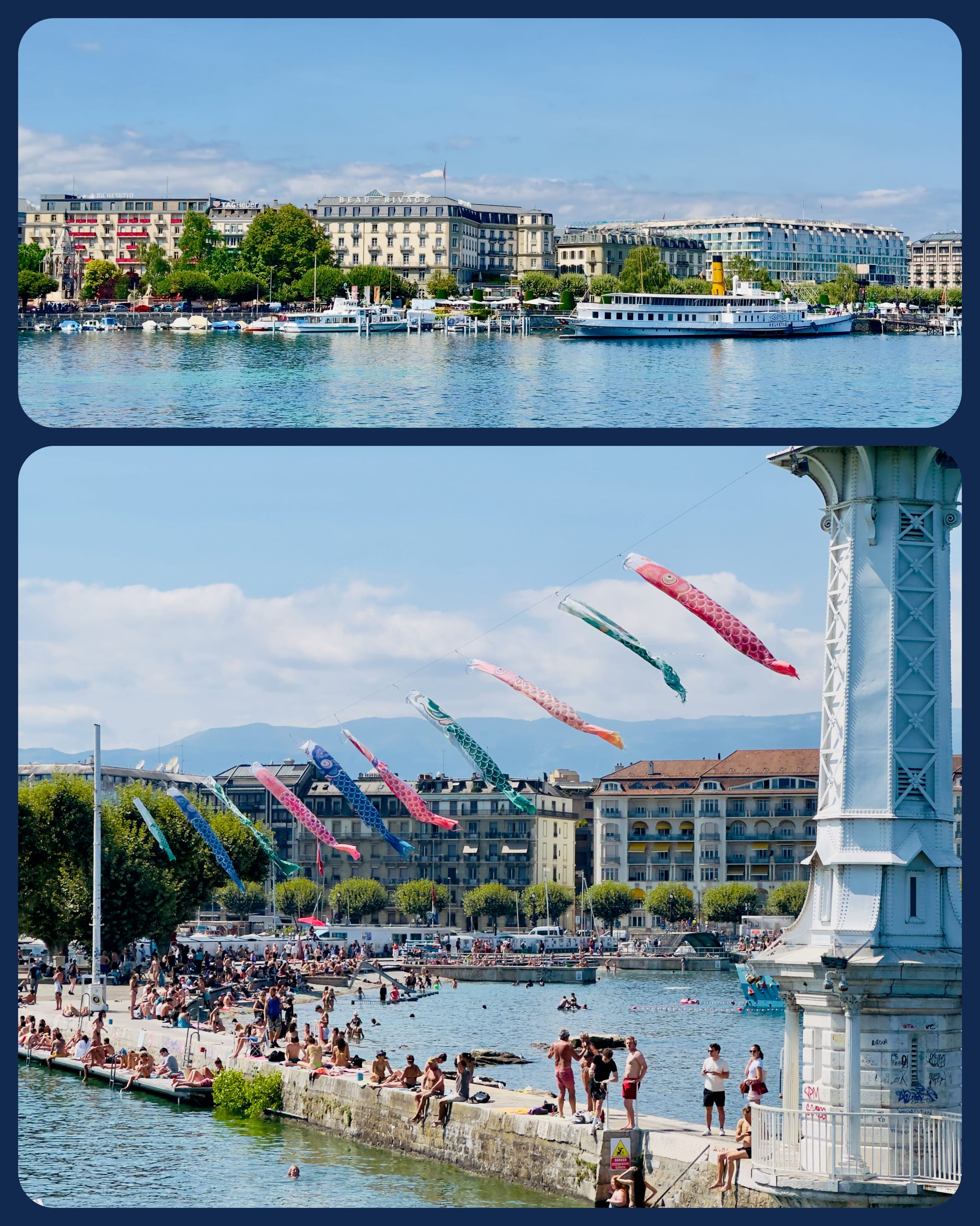 View of the city beach from Lake Geneva