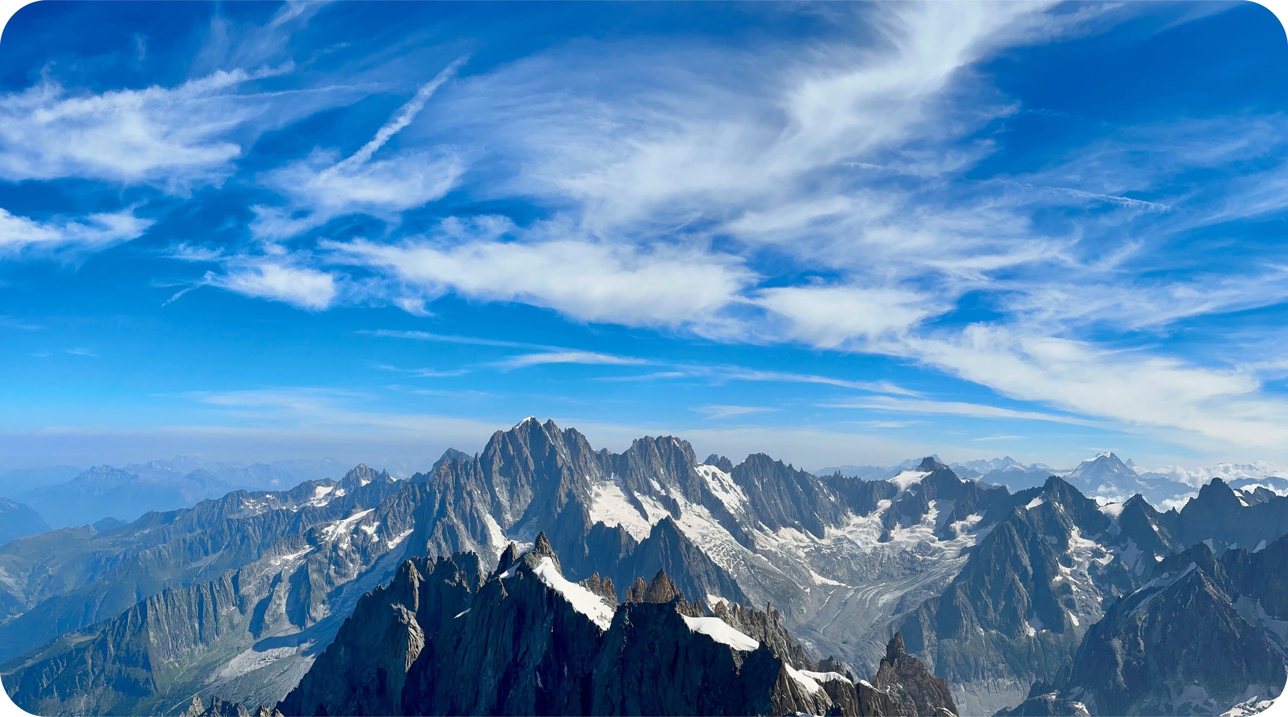 View of the Alps from Mont Blanc