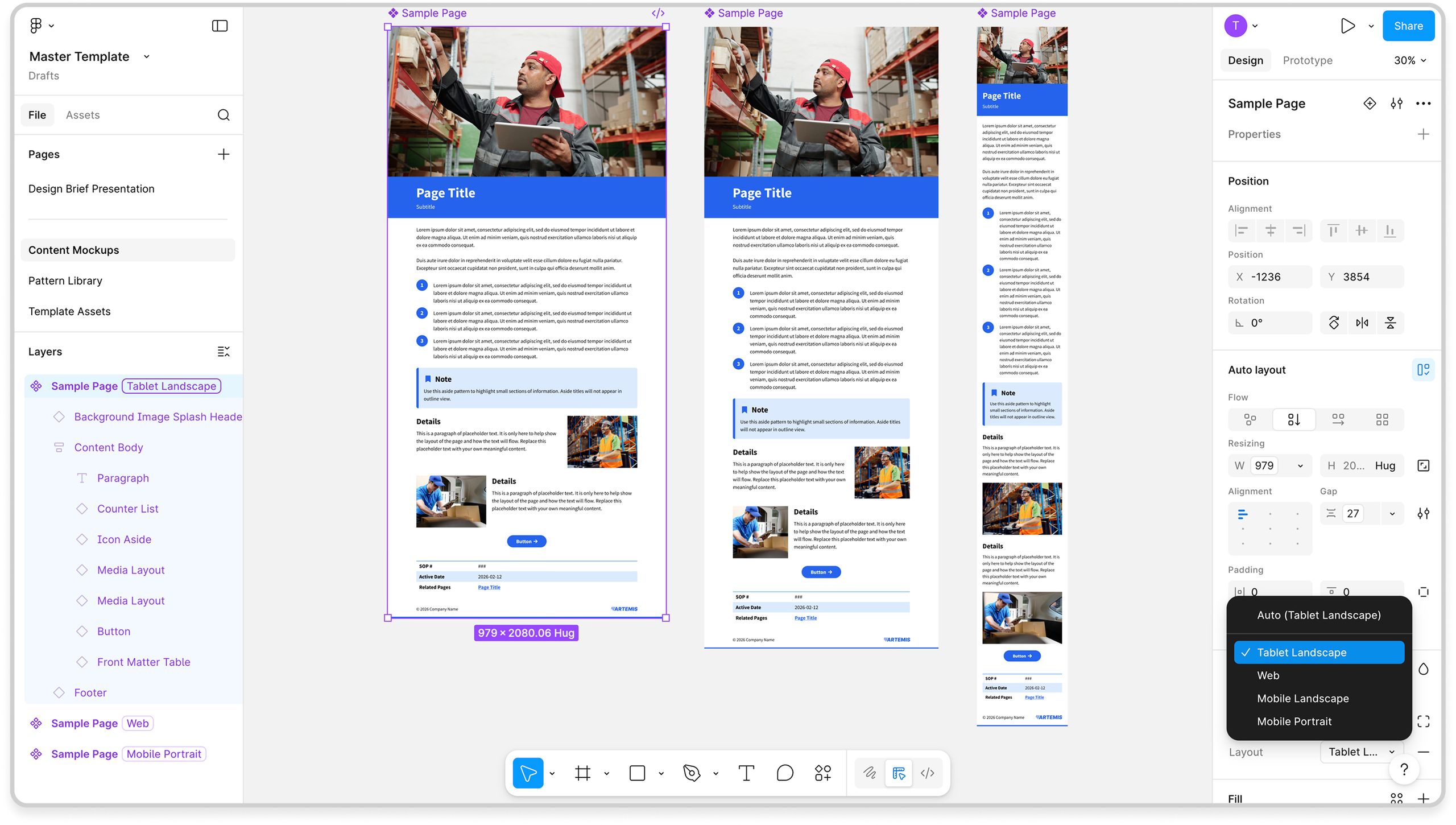Responsive mockups in Figma