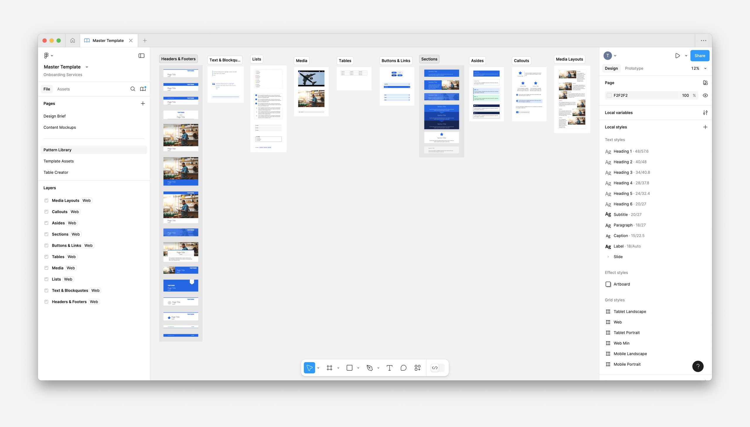 Our Figma pattern library