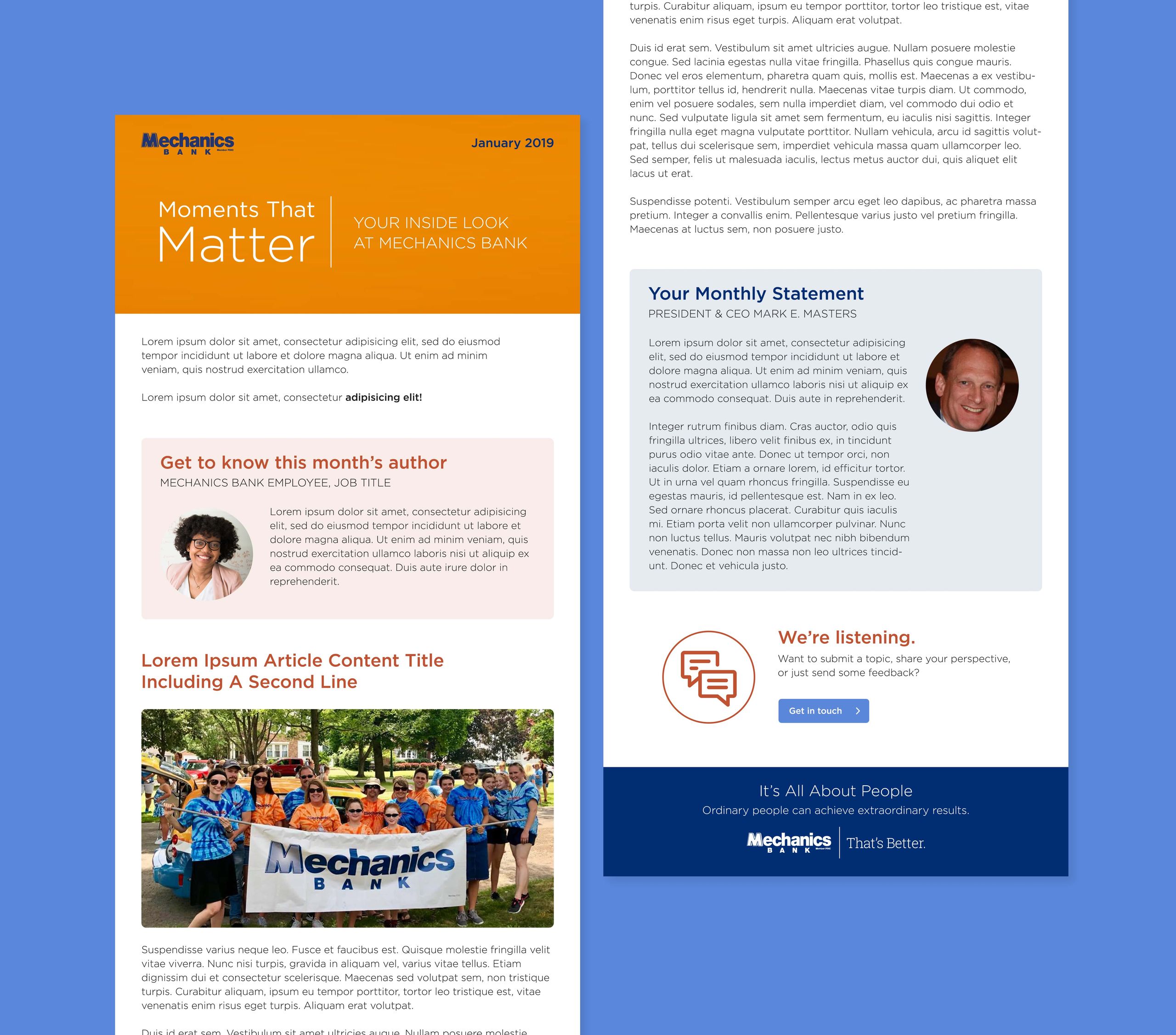 Email newsletter design
